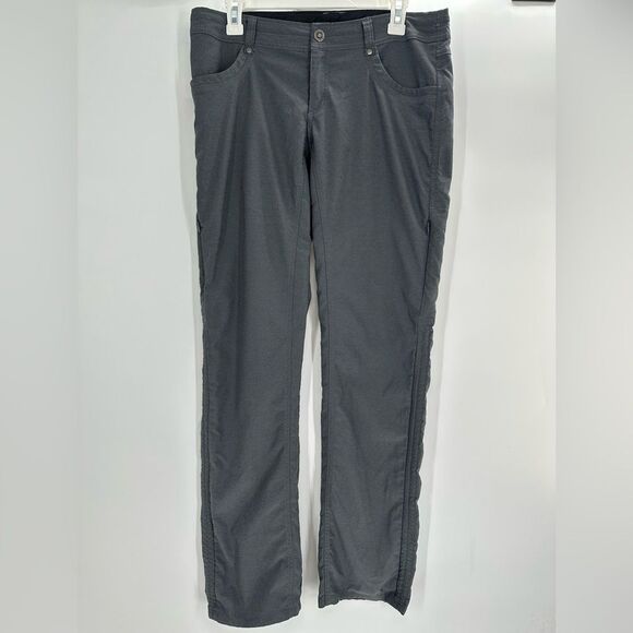 Kuhl Pants Gray Cotton Stretch Cargo Hiking Snap Closure Pockets Sz 10 Reg - Picture 1 of 9